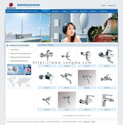 打造专业线上形象 ASP+ACCESS驱动的蓝色主题英文洁具企业建站方案